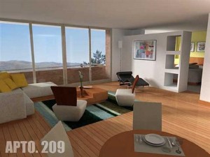 Render Apartamento 209 (custom) - Sala y Alcoba