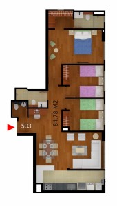 Render Planta Apartamento 503 Country 58 Federmán 