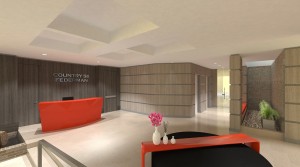 Render Recepción II Country 58 Federmán; Los planos y las imágenes son ilustrativos y no comprometen a la sociedad constructora. 